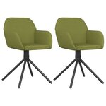 vidaXL Chaises pivotantes à manger lot de 2 Vert clair Velours