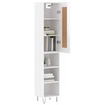 vidaXL Buffet haut Blanc brillant 34 5x34x180 cm Bois d'ingénierie