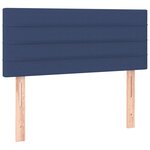 vidaXL Sommier à lattes de lit avec matelas et LED Bleu 90x200cm Tissu