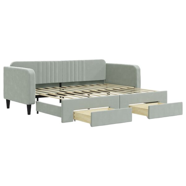 vidaXL Lit de jour avec gigogne et tiroirs sans matelas 90x200 cm