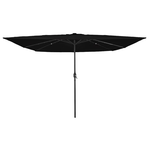 vidaXL Parasol de jardin Noir 295 x 295 x 245 cm Polyester  Acier