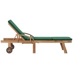 vidaXL Chaises longues avec coussins 2 Pièces Bois de teck solide Vert