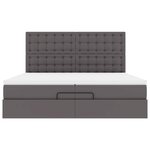 VidaXL Cadre de lit ottoman avec matelas gris 200x200 cm similicuir