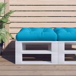 vidaXL Coussin de palette bleu clair 58x58x10 cm tissu