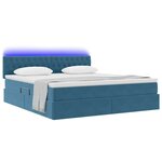 vidaXL Lit avec rangement et LED Bleu foncé 160 x 200 cm Velours