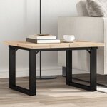 vidaXL Table basse cadre en O 70x70x40 5cm bois de pin massif et acier