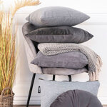 Coussin carré en velours gris foncé 40 x 40 cm