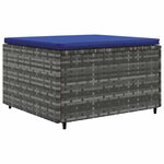 vidaXL Salon de jardin 6 Pièces avec coussins Gris Résine tressée
