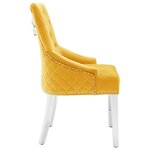 vidaXL Chaise de salle à manger Jaune Velours