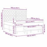 vidaXL Lit Box Spring avec Matelas & Banc Gris Clair 180x200 cm Velours