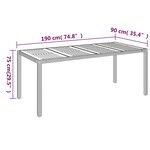 vidaXL Table de jardin dessus en bois Gris 190x90x75 cm Résine tressée