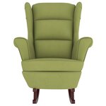 vidaXL Chaise à bascule avec pieds en bois et tabouret Vert clair