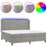 vidaXL Sommier à lattes de lit matelas et LED Gris clair 200x200 cm