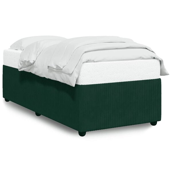 vidaXL Cadre de lit sans matelas vert foncé 100x200 cm velours
