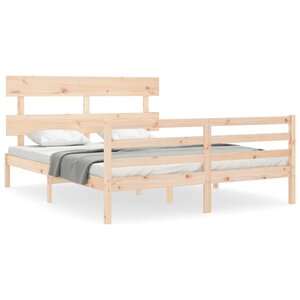 vidaXL Cadre de lit sans matelas bois massif