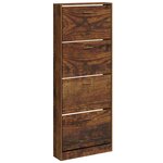 vidaXL Armoire à chaussures Chêne fumé 59x17x150 cm Bois d'ingénierie