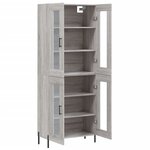 vidaXL Buffet haut Sonoma gris 69 5x34x180 cm Bois d'ingénierie