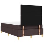 vidaXL Lit à ressorts avec matelas et banc brun foncé 120x200 cm en tissu