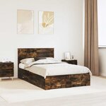 vidaXL Cadre de lit Chêne fumé 120 x 200 cm Bois d'ingénierie