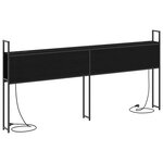 vidaXL Headboard de Rangement avec Station de Charge Chêne noir 200 cm