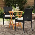 vidaXL Chaises de jardin avec coussin 2 Pièces Noir et blanc crème