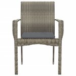 vidaXL Chaises de jardin avec coussins lot de 2 Résine tressée Gris