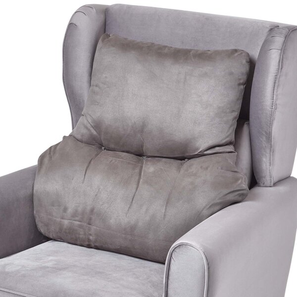 Coussin lombaire ergonomique en suédine  Gris foncé - HOMESCAPES
