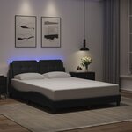 vidaXL Cadre de lit avec LED sans matelas noir 140x190 cm