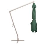 vidaXL Parasol suspendu avec poteau en aluminium 300x300 cm vert