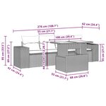 vidaXL Salon de jardin 5 Pièces avec coussins gris clair résine tressée
