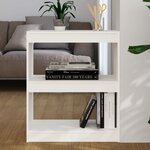 vidaXL Bibliothèque/Séparateur de pièce Blanc 60x30x71 5 cm Pin massif
