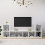 vidaXL Meubles TV 4 Pièces Blanc brillant 72x35x36 5 cm Bois d'ingénierie