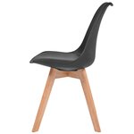 vidaXL Chaises à manger lot de 2 Noir Plastique