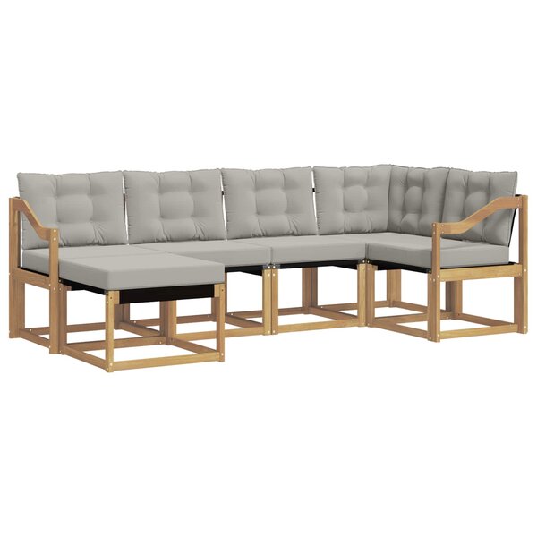 vidaXL Ensemble de canapés d'extérieur 6 pc Blanc et gris clair