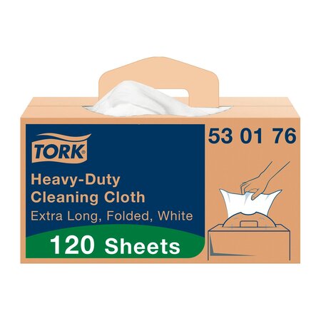 Chiffons de nettoyage industriel blanc w7  distribution feuille à feuille  boîte de 120 chiffons  tork