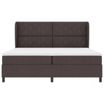 Lit Box Spring vidaXL avec Matelas en Brun Foncé  200x200 cm en Tissu