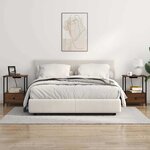 vidaXL Table de nuit avec station de chargement Chêne marron