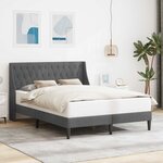 vidaXL Cadre de lit avec tête de lit Gris foncé 140 x 200 cm Velours
