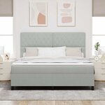 vidaXL Lit à ressorts avec matelas Gris clair 180 x 200 cm Velours