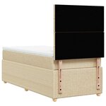 vidaXL Sommier à lattes de lit avec matelas Crème 90x200 cm Tissu