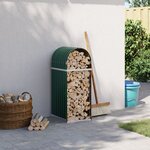vidaXL Porte-bûches vert 40x45x100 cm acier galvanisé
