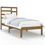 vidaXL Cadre de lit sans matelas marron miel bois massif 100x200 cm