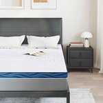 vidaXL Coussins de Matelas Blanc et bleu 140 x 200 cm