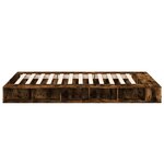 vidaXL Cadre de lit chêne fumé 135x190 cm bois d'ingénierie