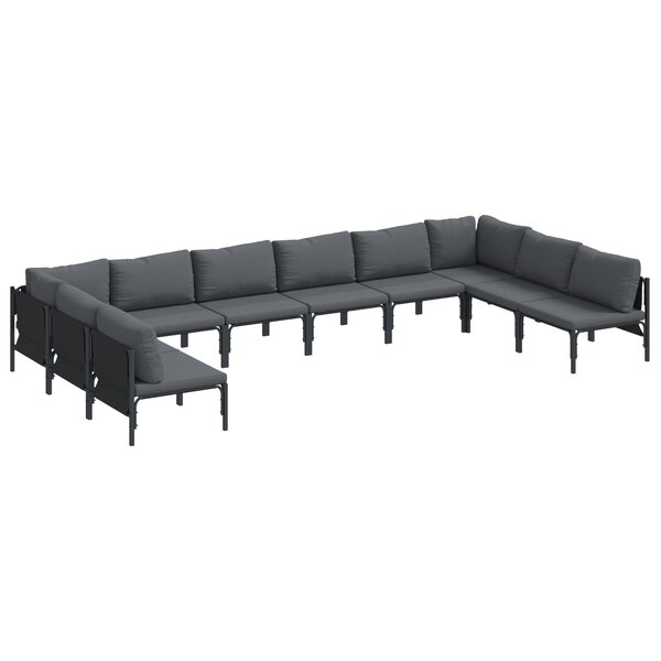 vidaXL Ensemble de canapé de jardin 10 Pièces Anthracite Acier