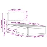 vidaXL Cadre de lit avec tête de lit rembourrée Taupe 100 x 200 cm