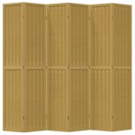 vidaXL Cloison de séparation 6 panneaux marron bois paulownia massif