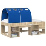 vidaXL Tunnel de lit 2 Pièces Bleu 211 x 67 5 x 2 cm Polyester