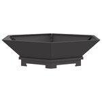 brasero hexagonal vidaXL noir 100x100x28 cm en acier