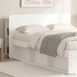 vidaXL Cabinet de Tête de Lit avec stockage Blanc 135 x 18 5 x 80 cm